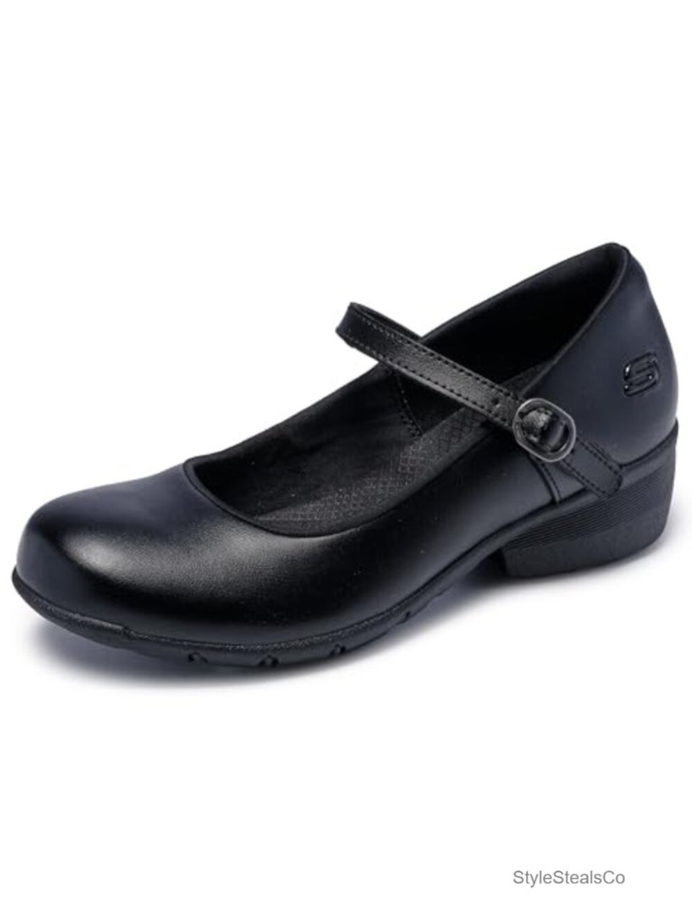 Leather Slip-Resistant Mary Jane Work Flats Memory Foam Women's Shoes